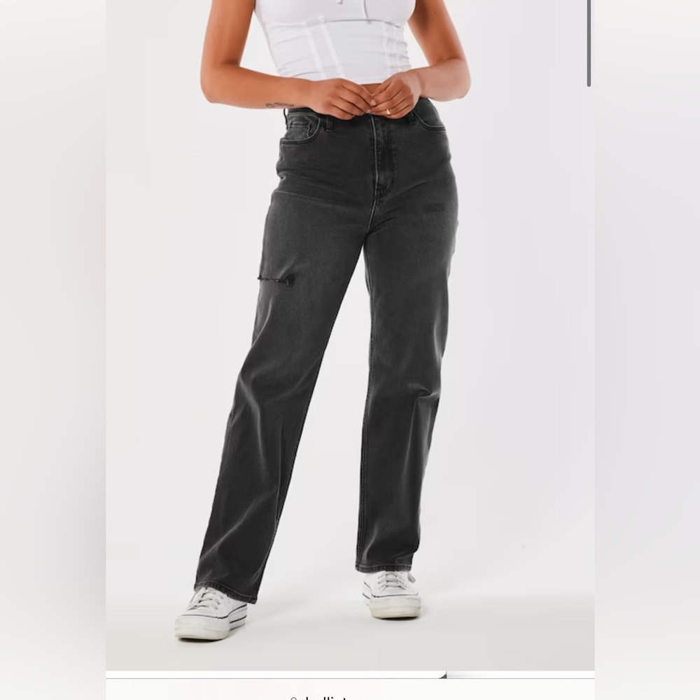 Vintage Straight Leg Jeans with single rip